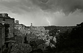 Monte Amiata struck by lightning, Sorano, province of Grosseto, Tuscany, Italy, Europe