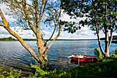 Kellersee at the Gut Immenhof known from the movies the Immenhof, Malente, Schleswig-Holstein, Germany
