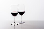 Two glasses of red wine, Hamburg, Northern Germany, Germany