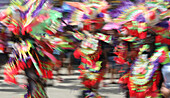 People in motion, Ati Atihan Festival, Kalibo, Aklan, Western Visayas Region, Panay Island, Philippines