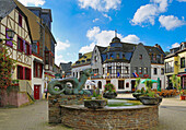 Market square in Kobern-Gondorf, Mosel, Rhineland-Palatinate, Germany, Europe