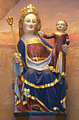 Skulptur Madonna mit dem Christuskind im Limburger Dom, St. Georgdom, Limburg, Westerwald, Hessen, Deutschland, Europa