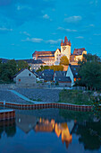 Diez castle at night, Diez an der Lahn, Westerwald, Rhineland-Palatinate, Germany, Europe