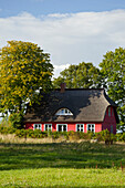 House with thatched roof, Putgarden, Kap Arkona, Ruegen, Mecklenburg-Western Pomerania, Germany