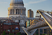 St Pauls Cathedral and Millenium Bridge, London, England
