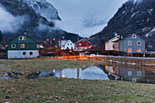 Häuser in Dalen nahe Aurland, Sogn og Fjordane, Norwegen