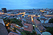 Blick von der Oberstadt auf die Unterstadt, Zagreb, Kroatien