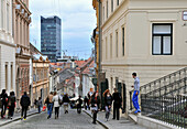 View of under town through Radiceva, Zagreb, Croatia