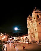 PERU, Cusco, South America, Latin America, exterior of a church in Plaza De Armas in Cusco.