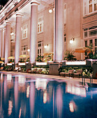 SINGAPORE, Asia, exterior of Fullerton Hotel with swimming pool