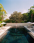 SINGAPORE, Asia, Sentosa Island, view of swimming pool in Sentosa Resort