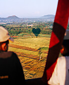 SRI LANKA, Asia, Dambulla, view of field from hot air balloon