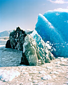 USA, Alaska, Colony glacier with mountain in background, Chugach State Park, Lake George
