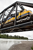 ALASKA, Talkeetna, a train originating in Anchorage passes through Talkeetna en route to Denali National Park