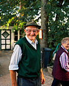 AUSTRIA, Monchof, portrait of a man at the Gasthaus Inn at the Dorf Museum, Burgenland