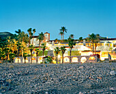 USA, California, Death Valley, Furnace Creek Inn at dusk