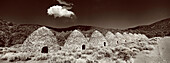 USA, California, Death Valley National Park, charcoal kilns (B&W)