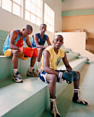 ERITREA, Asmara, boxers at a training facility in Asmara