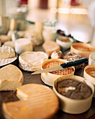 FRANCE, Burgundy, cheese tray, Le Charlemagne Restaurant