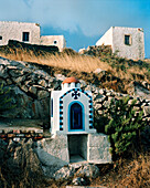 GREECE, Patmos, Dodecanese Island, roadside shrine