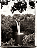 USA, Hawaii, Hilo, Rainbow Falls, The Big Island (B&W)