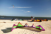 MAURITIUS, the kite surfing scene at the base of Le Mourne mountain, Le Mourne Peninsula