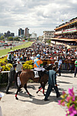 MAURITIUS; Port Louis; an international horse race draws thousands at Champ de Mars Race Cource; International Jockey Day