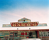 USA, Texas, exterior of Cartwright's Bar-B-Q restaurant, Bastrop