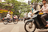 VIETNAM, Hanoi, view across a busy intersection in the old quarter of Hanoi