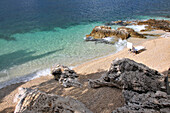 Beach and coastal landscape near Rabac, Kvarner bay, Istria, Croatia