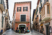 Alley in the historic part of Palma de Mallorca, Majorca, Spain