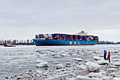 Children playing in the ice, Hamburg, Germany