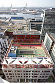 School playground on the roof of Katharinen school, HafenCity, Hamburg, Germany