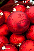Red Christmas balls, Germany
