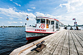 Ferry on the Aussenalster (outer Alster), Hamburg, Germany