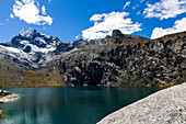 Glacier lake Churup Lake, Churup Mountain, Huaraz, Ancash, Cordillera Blanca, Peru