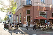 Pavement cafe, Leipzig, Saxony, Germany
