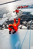 Tourist trip  Artic Explorer Icebreaker  Icebreaking adventrure  Pite Havsbad  Pitea  Near Skelleftea  Sweden.