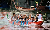 Hong Kong- Dragon boats competition in the harbour of the Island of Cheung Chau.
