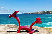 Sculpture by the Sea, annual exhibition at the Bondi - Tamarama coastal walk  ´Mnemosyne´ painted steel sculpture by Micheal Le Grand