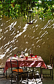 France, Provence - Alps- Côte d'Azur, Southern France, Laid Table under a pergola