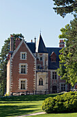 France, Loire Valley, Amboise, The Château du Clos Lucé -  the official residence of Leonardo da Vinci, view from the garden