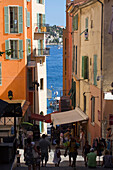 France, French Riviera, Villefranche sur Mer walking street