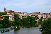 View of Albi city from the river, Tarn, France