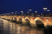 France, Aquitaine, Bordeaux, Pont de Pierre, Garonne River