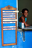 Woman selling pizzas in Trinidad, Sanct Spiritus Province, Cuba