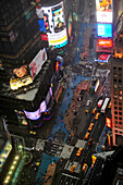 Aerial view of Times Square in New York City, New York State, United State, USA