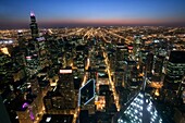 WILLIS TOWER LOOP SKYLINE FROM MID AMERICA CLUB AT THE AON CENTER DOWNTOWN CHICAGO ILLINOIS USA