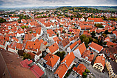 view over the historic centre of the town, Noerdlingen, Swabia, Bavaria, Germany