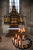 Das Innere des Münsters St. Georg, Dinkelsbühl, Franken, Bayern, Deutschland